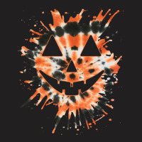 Orange Tie Dye Jack O Lantern Face Hippie Halloween T-shirt | Artistshot