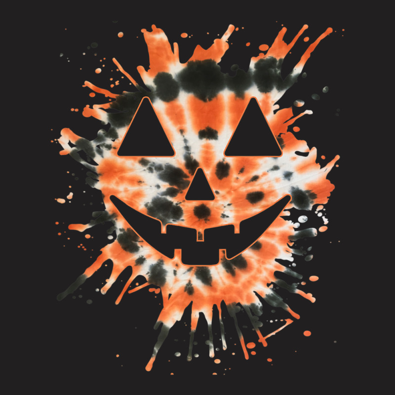 Orange Tie Dye Jack O Lantern Face Hippie Halloween T-shirt | Artistshot