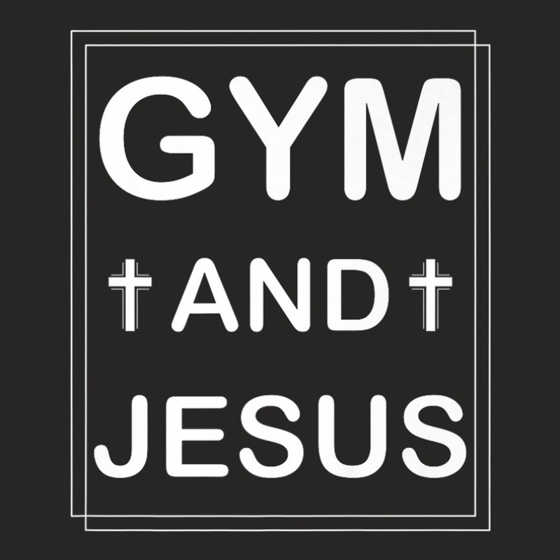 Gym And Jesus Christian Workout Fun Modern Fitness Lifestyle Ladies Fitted T-Shirt by gazerdutlio | Artistshot