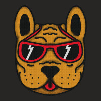 Dog Wearing Sunglasses-48zyb Ladies Fitted T-shirt | Artistshot