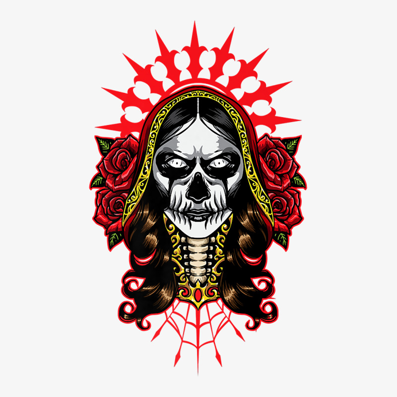 Evil Look La Calavera Catrina   Santa Muerte   Sugar Skull Premium T S Ladies Fitted T-Shirt by towamingle | Artistshot