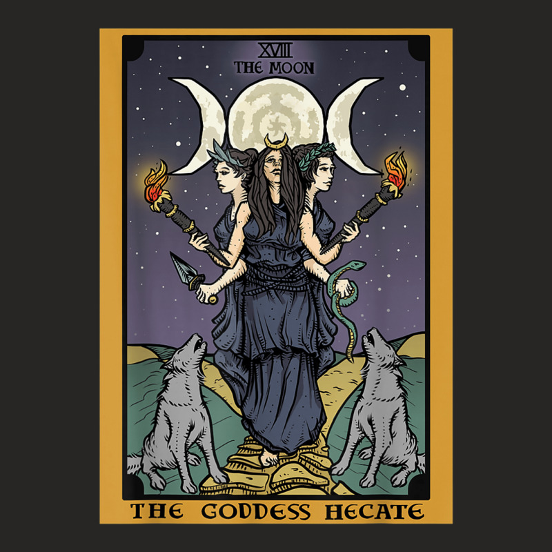 The Goddess Hecate Tarot Card Triple Moon Wiccan Pagan Witch Ladies Fitted T-Shirt by AbeaJuanje | Artistshot