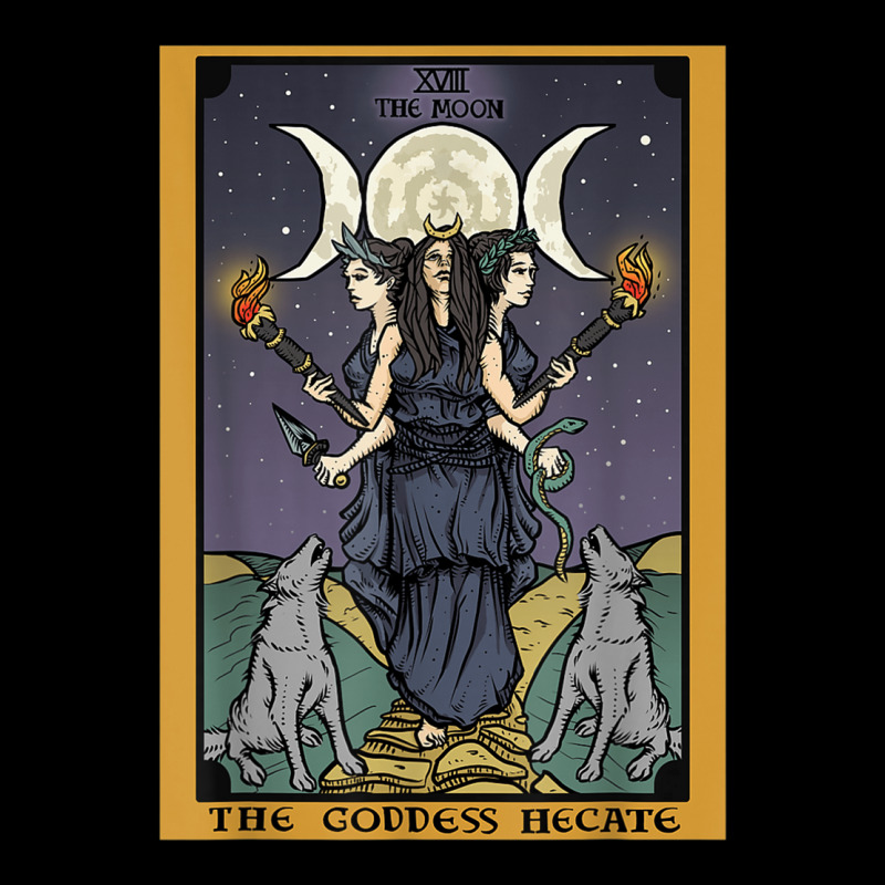 The Goddess Hecate Tarot Card Triple Moon Wiccan Pagan Witch Women's V-Neck T-Shirt by AbeaJuanje | Artistshot