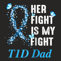 Her Fight Is My Fight T1d Dad Type 1 Diabetes Awareness Raglan Basebal Ladies Fitted T-shirt | Artistshot