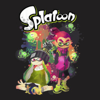 Splatoon Inkling Duo Paint Splatter Poster T-shirt | Artistshot