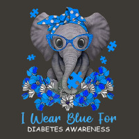 I Wear Blue For Diabetes Awareness Elephant Warrior Women T Shirt Bucket Hat | Artistshot