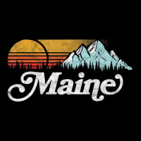 Retro Vibe Maine Vintage Mountains & Sun Adjustable Cap | Artistshot