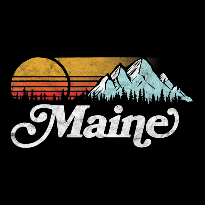 Retro Vibe Maine Vintage Mountains & Sun Adjustable Cap | Artistshot