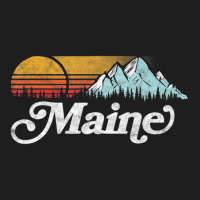 Retro Vibe Maine Vintage Mountains & Sun Classic T-shirt | Artistshot