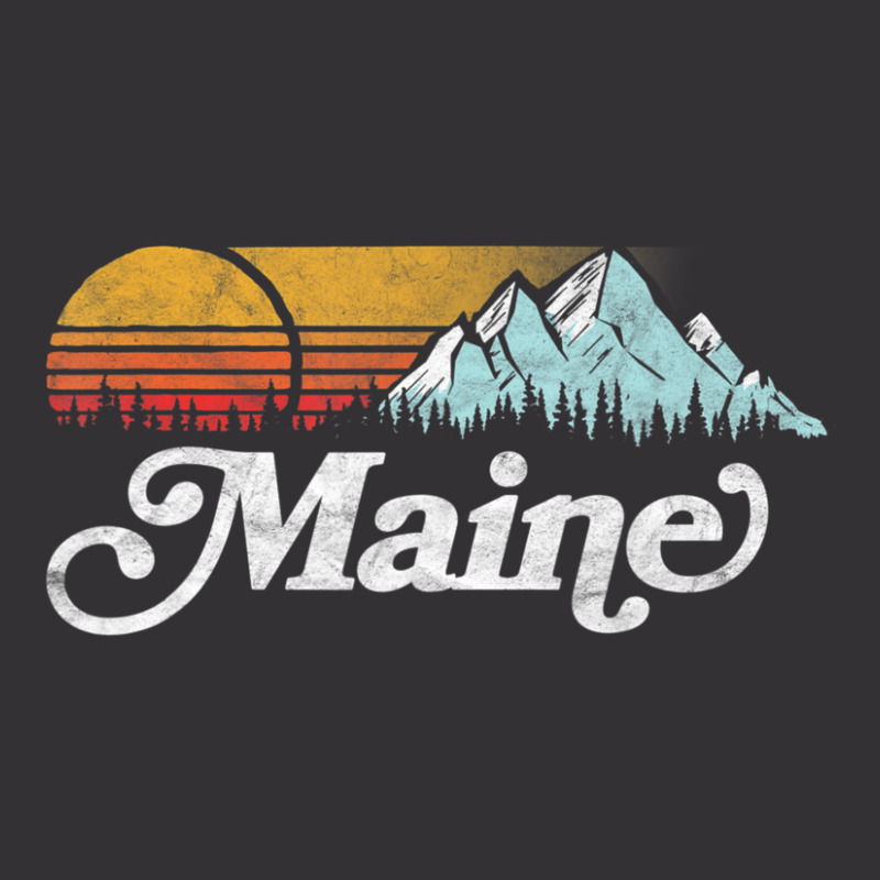 Retro Vibe Maine Vintage Mountains & Sun Vintage Hoodie | Artistshot