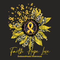 Endometriosis Awareness Awareness - Sunflower Faith Hope Love (2) Ladies Fitted T-shirt | Artistshot