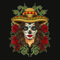 La Calavera Catrina   Santa Muerte   Sugar Skull T Shirt Scorecard Crop Tee | Artistshot