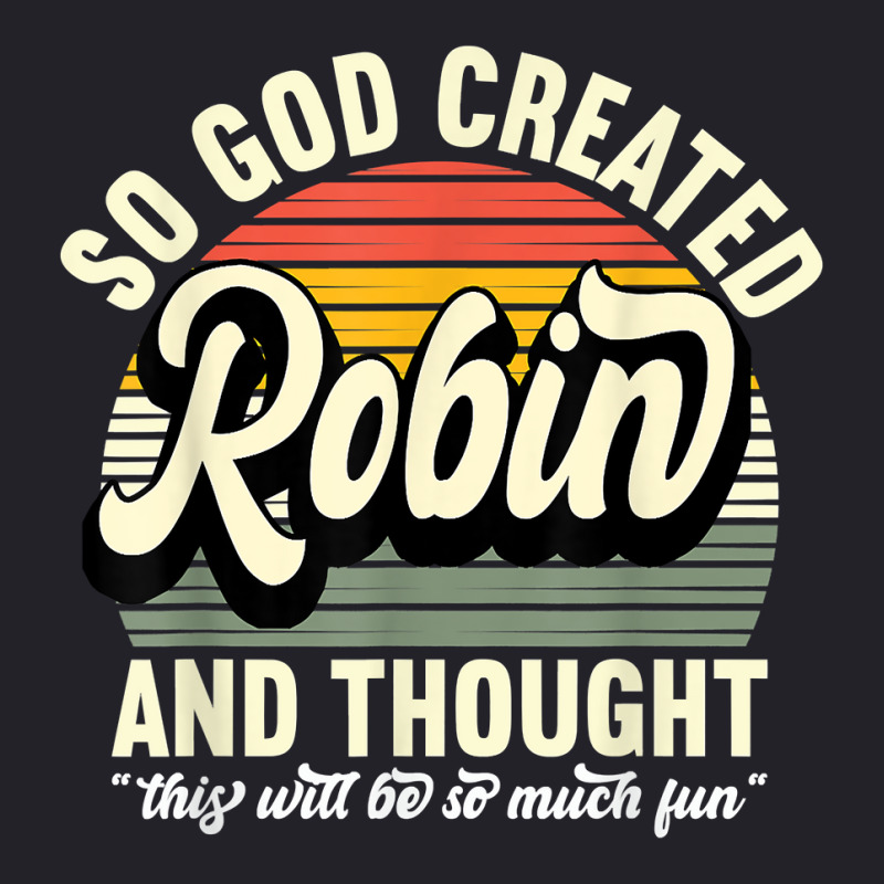 Mens So God Created Robin   Name Robin Birthday T Shirt Unisex Sherpa-lined Denim Jacket | Artistshot