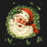 Christmas Retro Vintage Pink Santa Claus Art Classic T-shirt | Artistshot