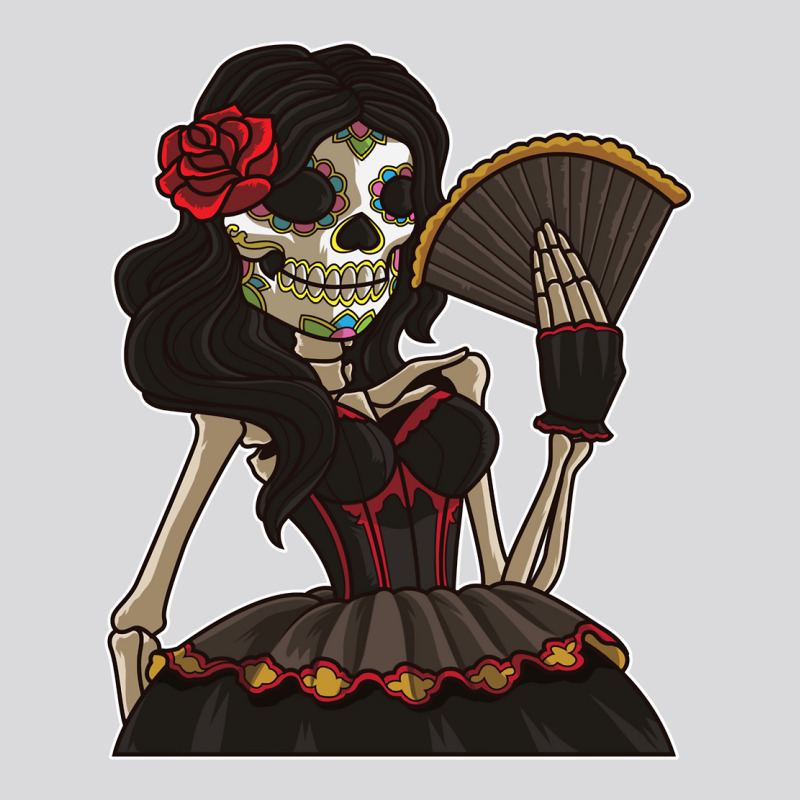 Skeleton Lady Of The Dead   La Calavera Catrina Santa Muerte Long Slee Women's Triblend Scoop T-shirt by emaliekrein | Artistshot