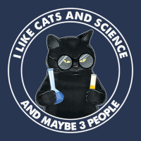 I Like Cats And Science And Maybe 3 People Men Denim Jacket | Artistshot