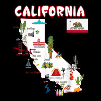 Map Of California Landmarks, Major Cities, Flag Youth Jogger | Artistshot