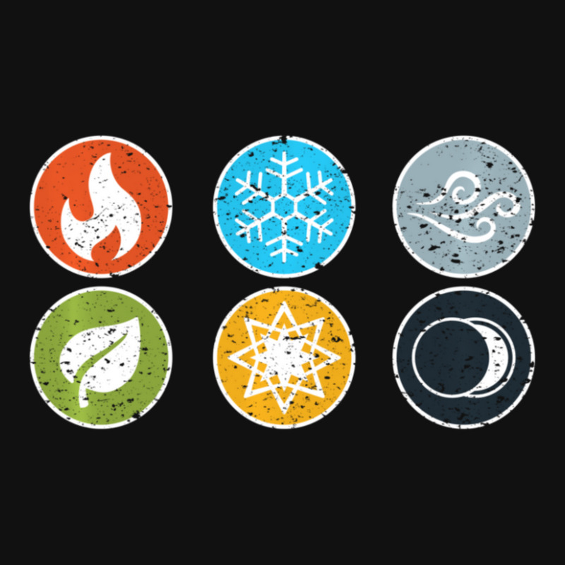 Gloomhaven Elements Symbol Fire Ice Air Earth Light Dark Baby Bibs by behindcedar22 | Artistshot