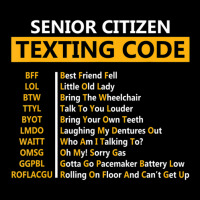 Senior Citizens Texting Code For Grandpa Long Sleeve Shirts | Artistshot