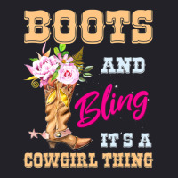 Womens Girls Boots & Bling Its A Cowgirl Thing Cute Cowgirl Unisex Sherpa-lined Denim Jacket | Artistshot