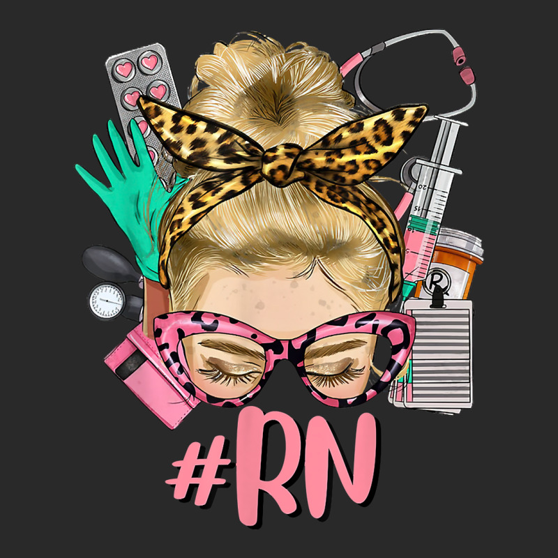 Rn Blonde Messy Bun Straight Hair Glasses Leopard Syringe T Shirt Printed Hat | Artistshot