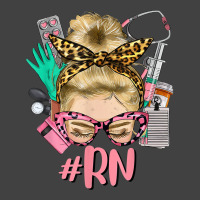 Rn Blonde Messy Bun Straight Hair Glasses Leopard Syringe T Shirt Vintage T-shirt | Artistshot