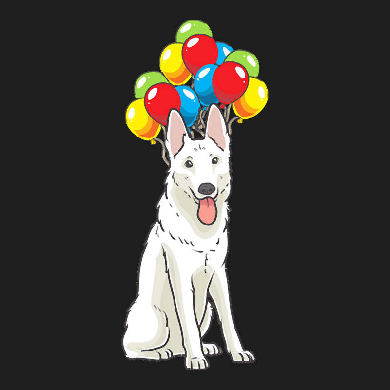 White Shepherd T  Shirt White Swiss Shepherd With Ballons Gift T  Shir Classic T-shirt | Artistshot