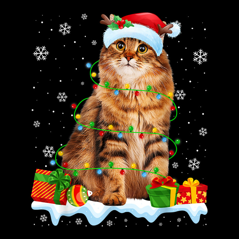 Siberian Cat Christmas Lights Funny Cat Lover Xmas T Shirt Pocket T-Shirt by mosesswabyhi | Artistshot