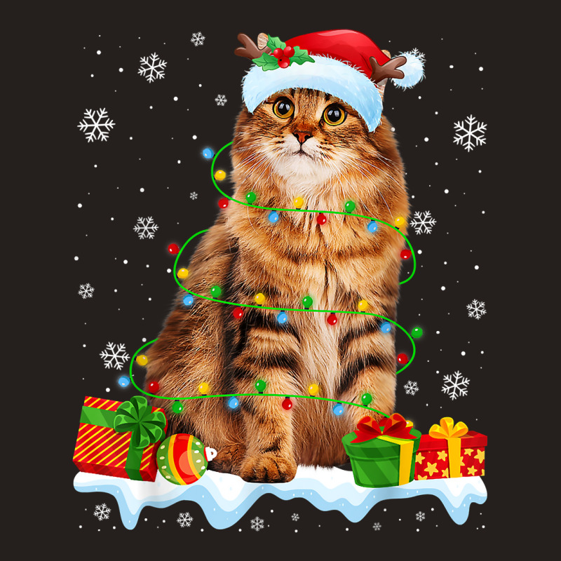 Siberian Cat Christmas Lights Funny Cat Lover Xmas T Shirt Tank Top by mosesswabyhi | Artistshot