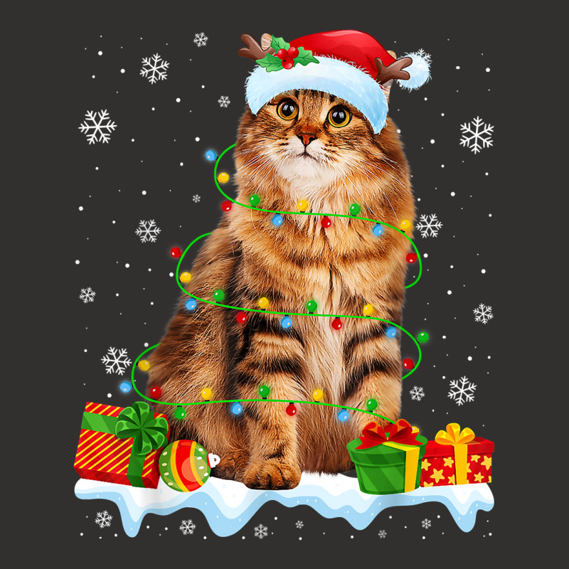 Siberian Cat Christmas Lights Funny Cat Lover Xmas T Shirt Champion Hoodie by mosesswabyhi | Artistshot