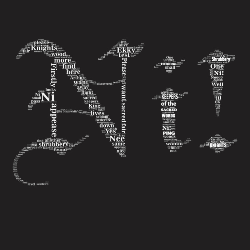 Knights Who Say Ni! Typography Holy Grail Knights Of Ni! T-shirt | Artistshot