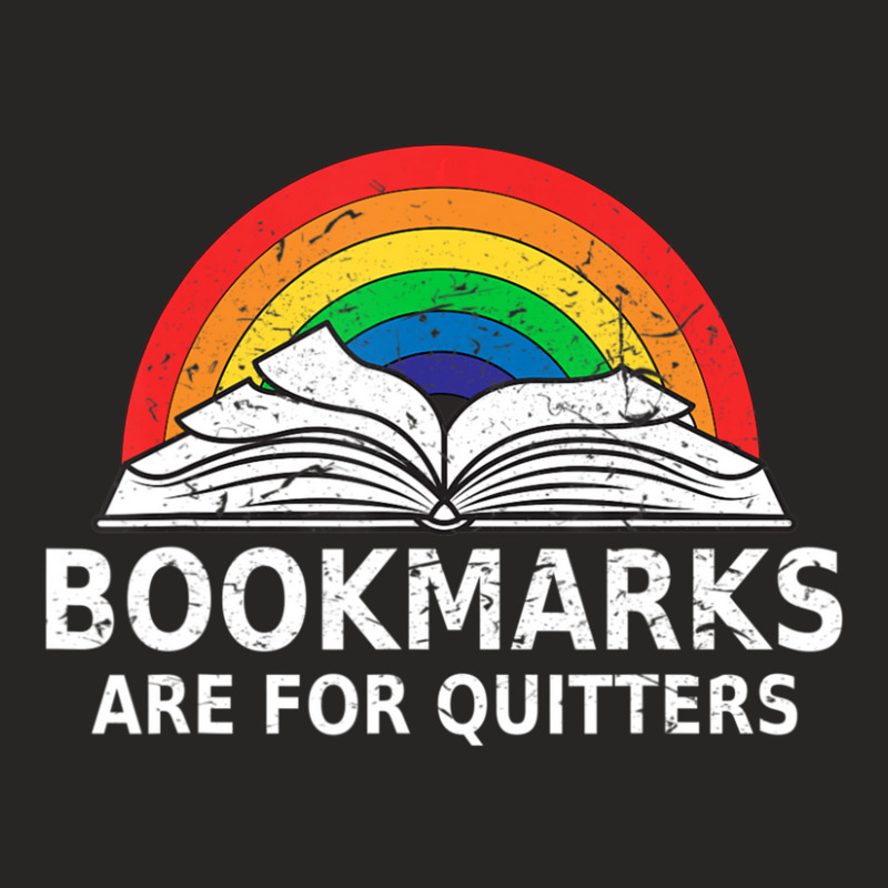 Bookmarks Quitters Book Reading Lovers Vintage Retro Rainbow Ladies Fitted T-Shirt by brumfieldportillo7vlpq8 | Artistshot