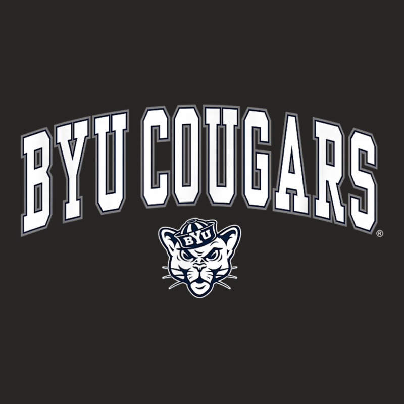 Byu Cougars Arch Over Black Officially Licensed Ladies Fitted T-Shirt by TimothyMichaelHackett | Artistshot