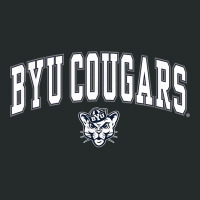 Byu Cougars Arch Over Black Officially Licensed Women's Triblend Scoop T-shirt | Artistshot