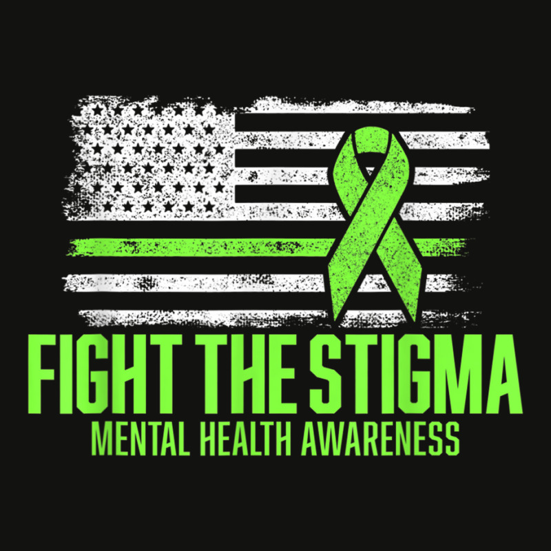 Fight The Stigma American Flag Mental Health Awareness T Shirt Scorecard Crop Tee by matheeishilo | Artistshot