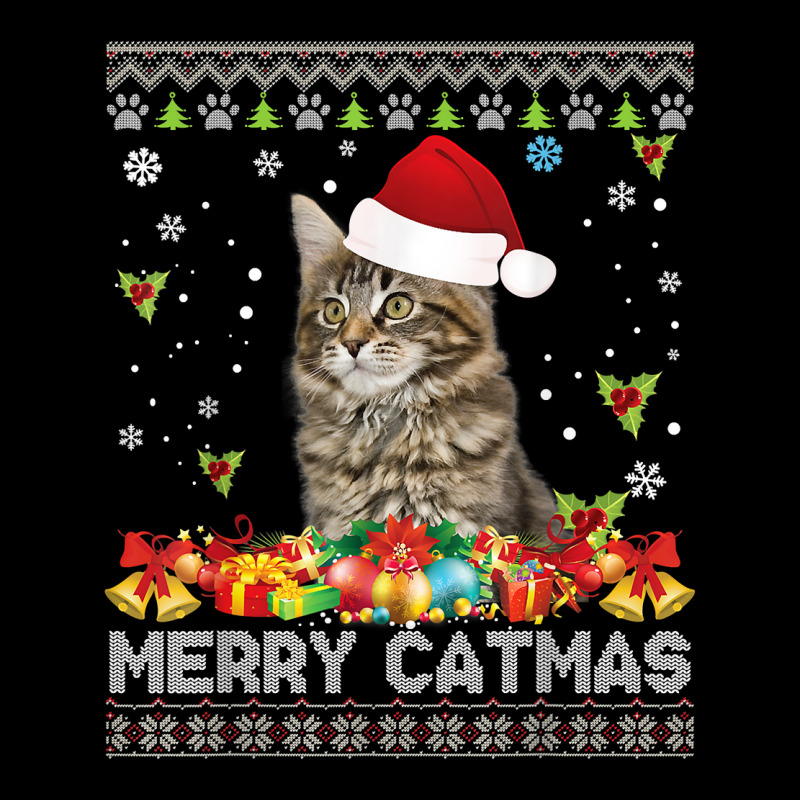 Merry Catmas Maine Coon Cat Ugly Sweater Christmas Santa T Shirt Graphic T-shirt by dennh | Artistshot