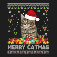 Merry Catmas Maine Coon Cat Ugly Sweater Christmas Santa T Shirt Classic T-shirt | Artistshot