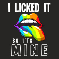 Lgbt Pride Lgbtq I Licked It So It's Mine Sexy Rainbow Lips T Shirt Ladies Fitted T-shirt | Artistshot