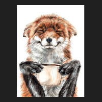 Morning Fox Cute Coffee Animal Ladies Polo Shirt | Artistshot