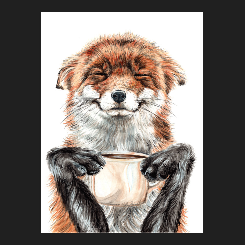 Morning Fox Cute Coffee Animal Ladies Polo Shirt by DARRELLWAYNEWELLS | Artistshot