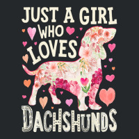 Dachshund T  Shirt Dachshund Just A Girl Who Loves Dachshunds Dog Flow Crewneck Sweatshirt | Artistshot