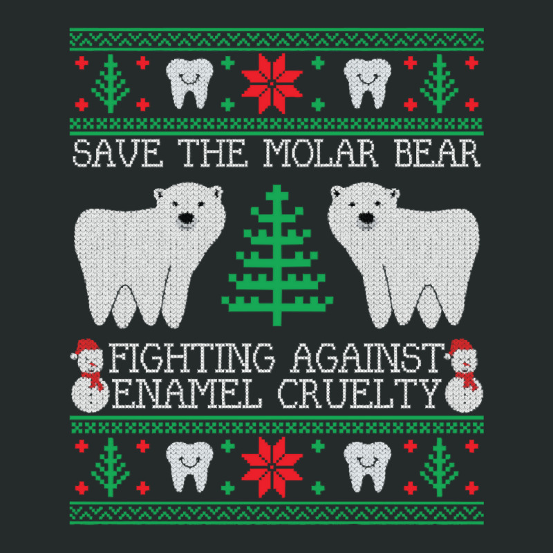 Save The Molar Bear Dental Dentist Ugly Christmas Sweaters Sweatshirt Women's Triblend Scoop T-shirt by nejnda | Artistshot