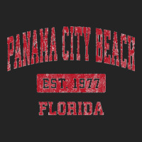 Mens Panama City Beach Florida Fl Vintage Sports Design Red Desig Prem 3/4 Sleeve Shirt | Artistshot