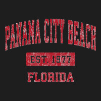 Mens Panama City Beach Florida Fl Vintage Sports Design Red Desig Prem Classic T-shirt | Artistshot