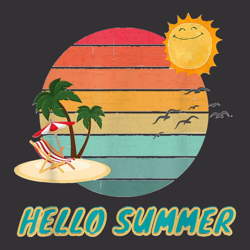 Hello Summer Vacation Palm Tree Sun Birds And Sea Vintage Short by ISAIASSANTIAGO | Artistshot