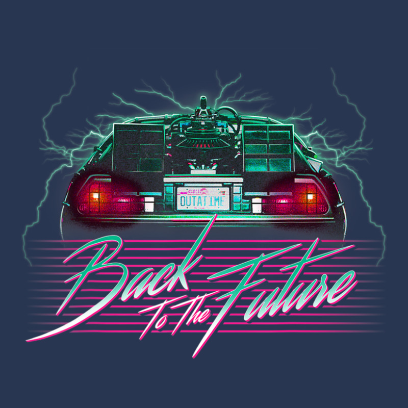 Back To The Future Delorean 80's Style Neon Ladies Denim Jacket by bummercaught | Artistshot