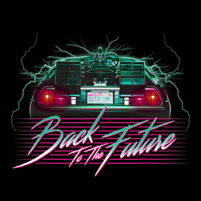 Back To The Future Delorean 80's Style Neon Women's V-Neck T-Shirt by bummercaught | Artistshot