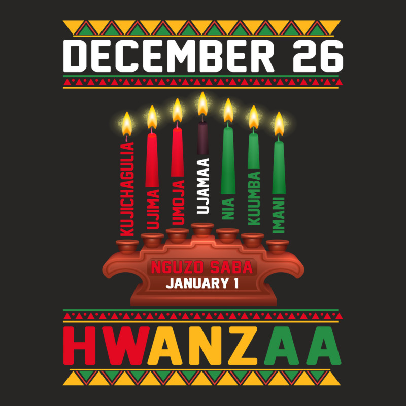 Happy Kwanzaa Kinara Candles Principles African American Men Sweatshir Ladies Fitted T-Shirt by keishawnredner | Artistshot