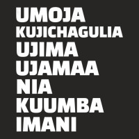 Kwanzaa 7 Principles Umoja Kujichagulia Ujima Ujamaa Nia Premium T Shi Ladies Fitted T-shirt | Artistshot