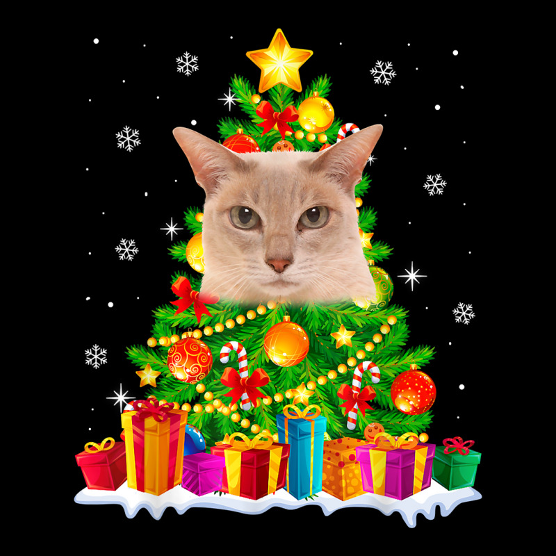 Cute Tonkinese Cat Lover Christmas Tree Xmas Holidays T Shirt Pocket T-shirt | Artistshot